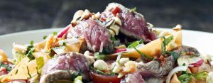 gordon ramsay, spicey beef salad, chef, recipe, healthy