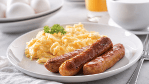 Finnish Root Vegetable Hash with Pork Sausages from Scrambled Recipe